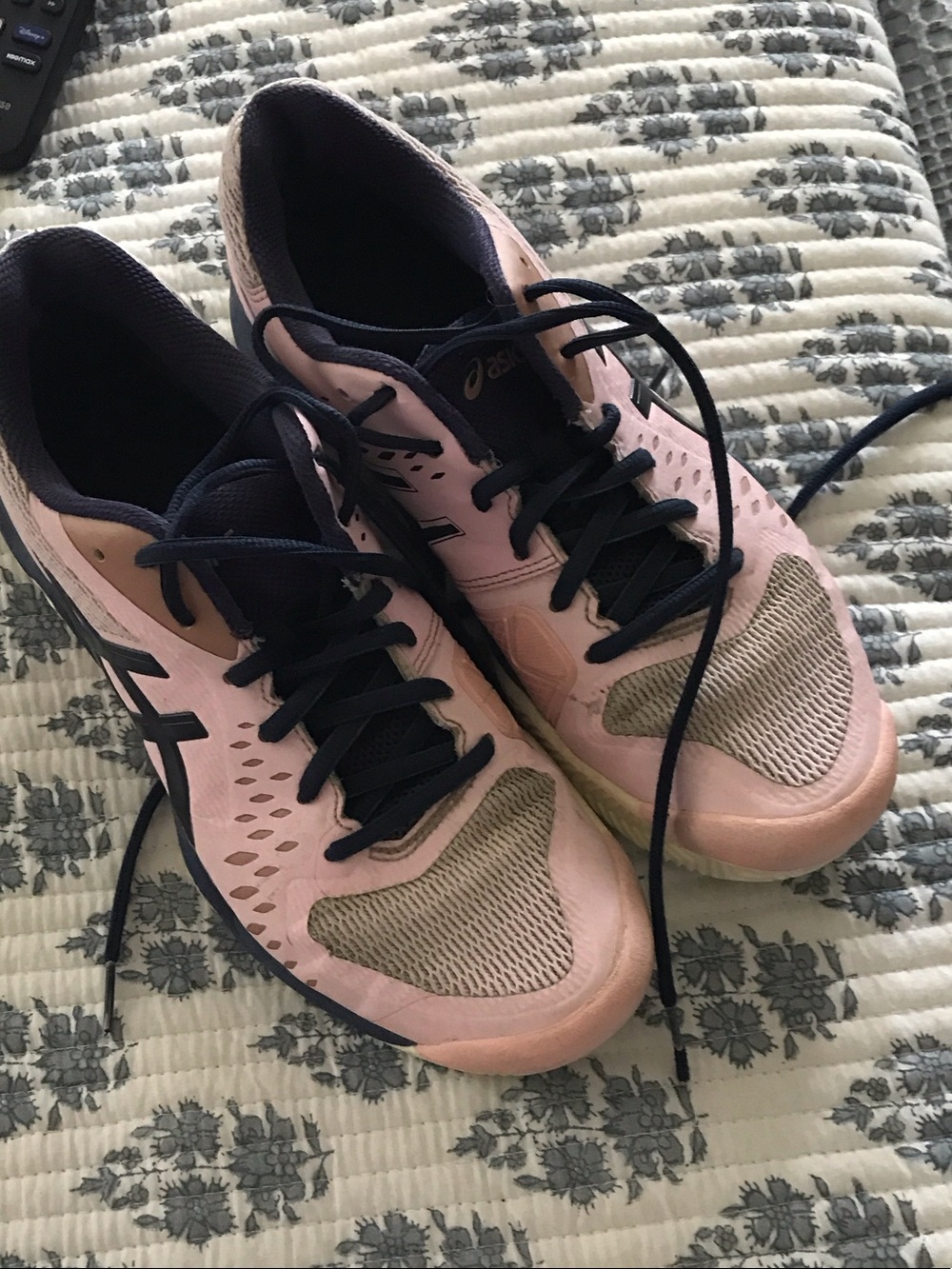 ASICS Pink and Navy Women's Athletic Running Sneakers